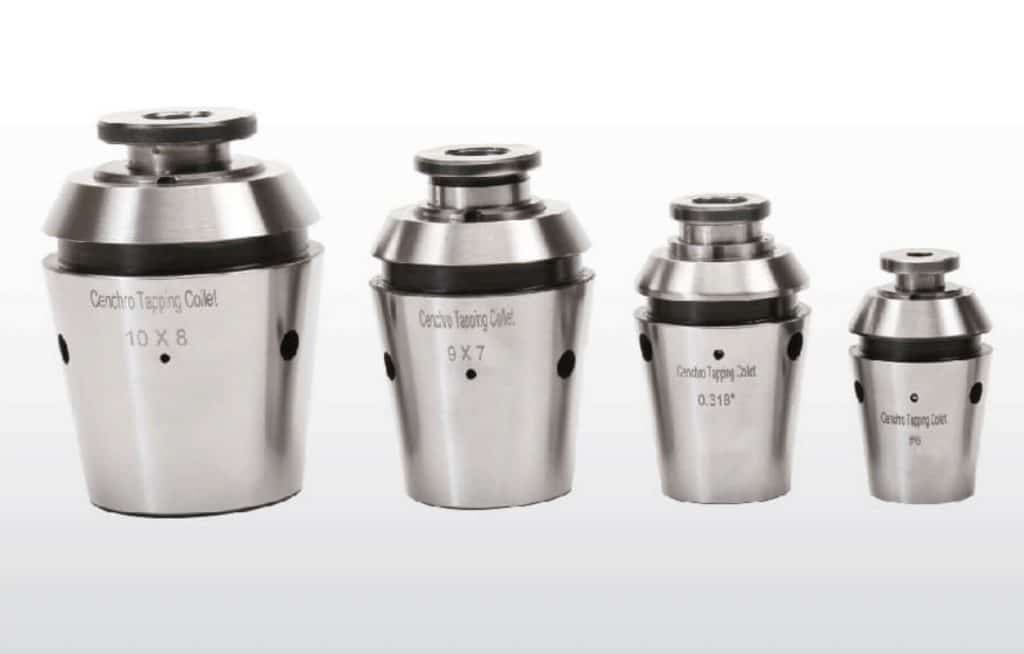 Centaur Cenchro Tapping Collets Centaur Cenchro Tapping Collets - four collets lined up on a white background